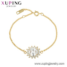 75619 xuping crystal plated high-end flower shape bracelet for ladies